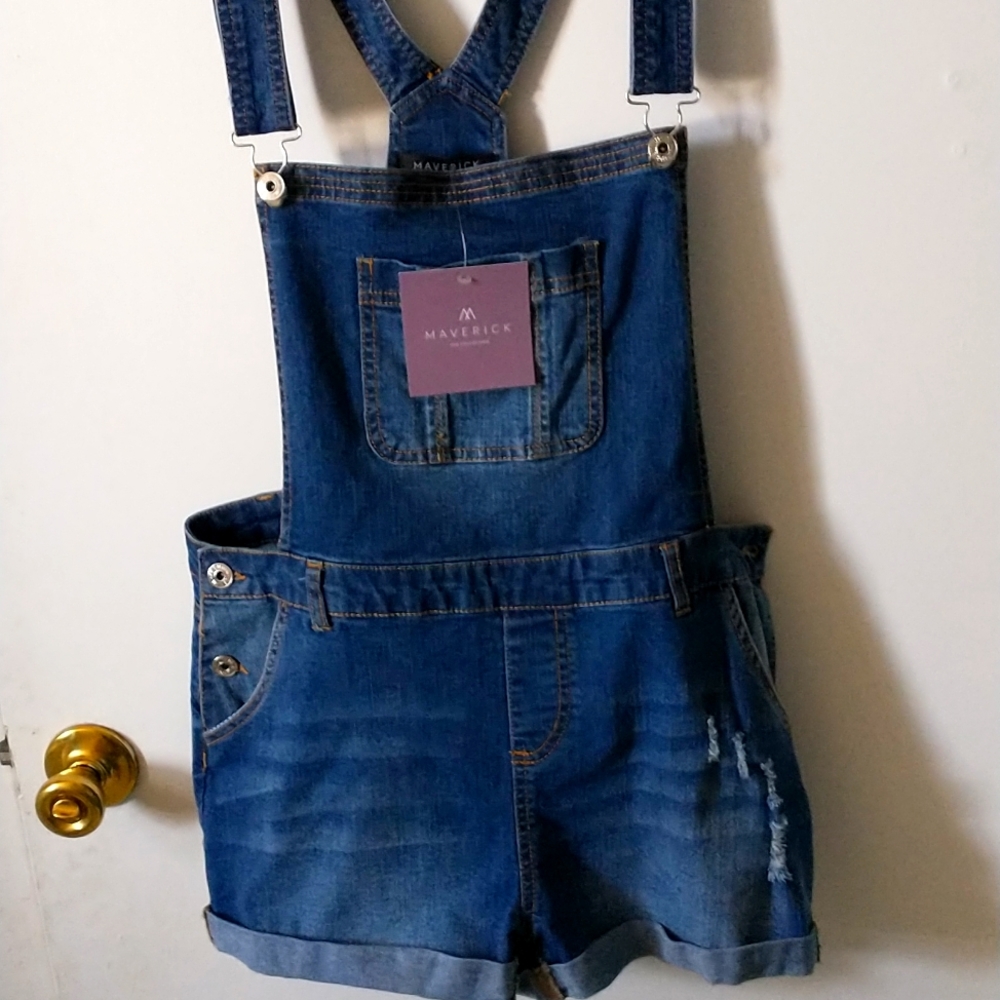 Jean short overalls